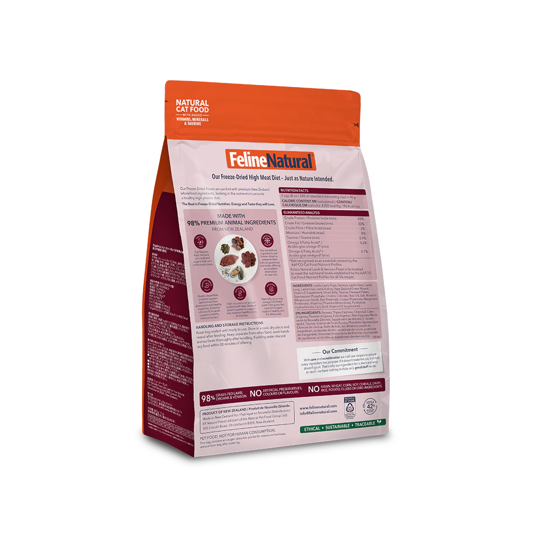 Feline Natural Lamb & Venison Feast Freeze-Dried Cat Food