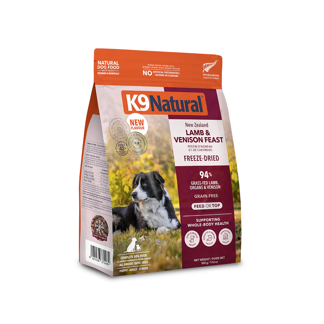 K9 Natural Lamb and Venison Feast Freeze-Dried Dog Food