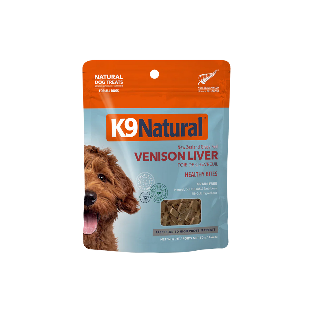 K9 Natural Grain Free Venison Liver Healthy Bites Dog Treats 50G