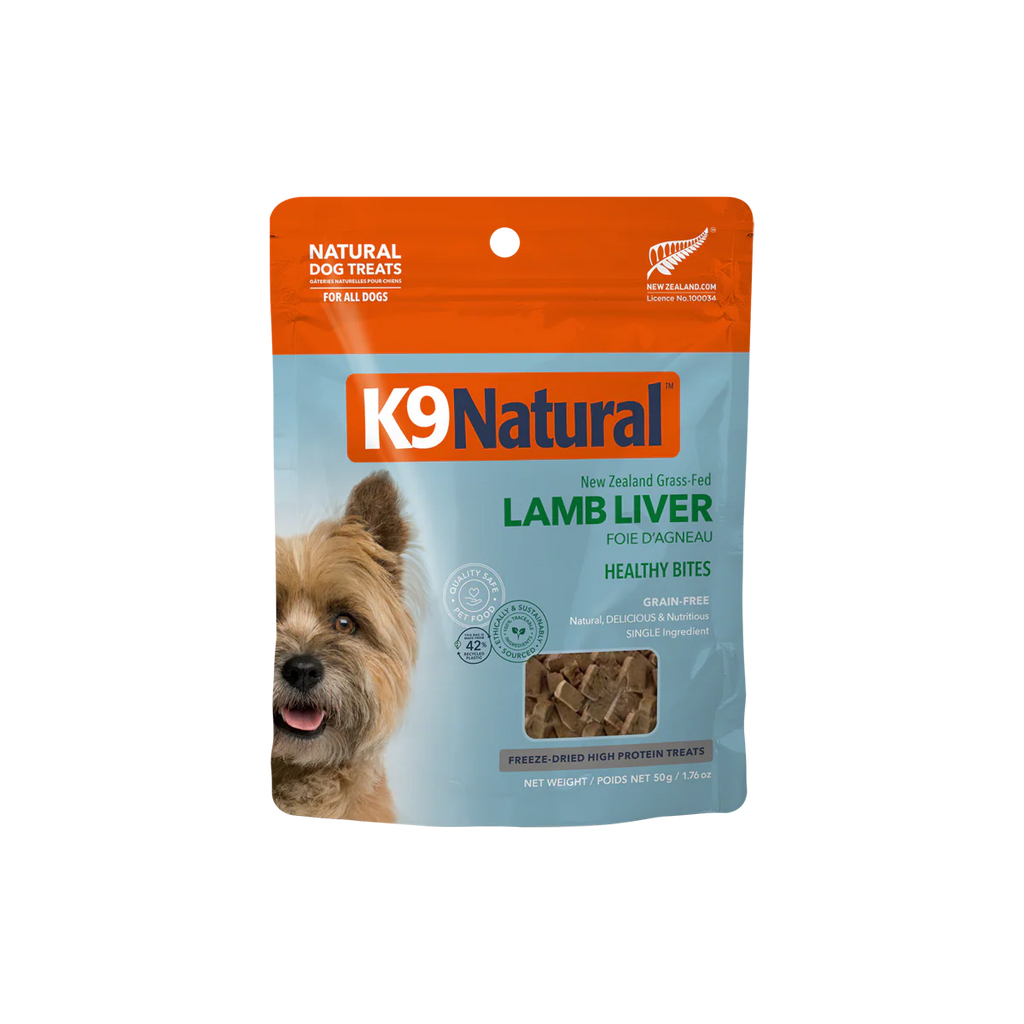 K9 Natural Grain Free Lamb Liver Bites Dog Treats 50G