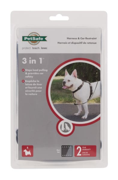 PetSafe 3 in 1 Harness & Car Restraint Black