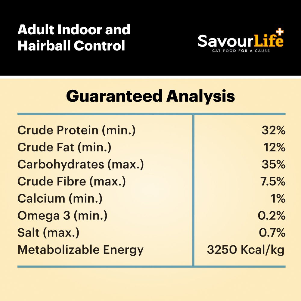 Savourlife Indoor and Hairball Control Chicken Adult Dry Cat Food