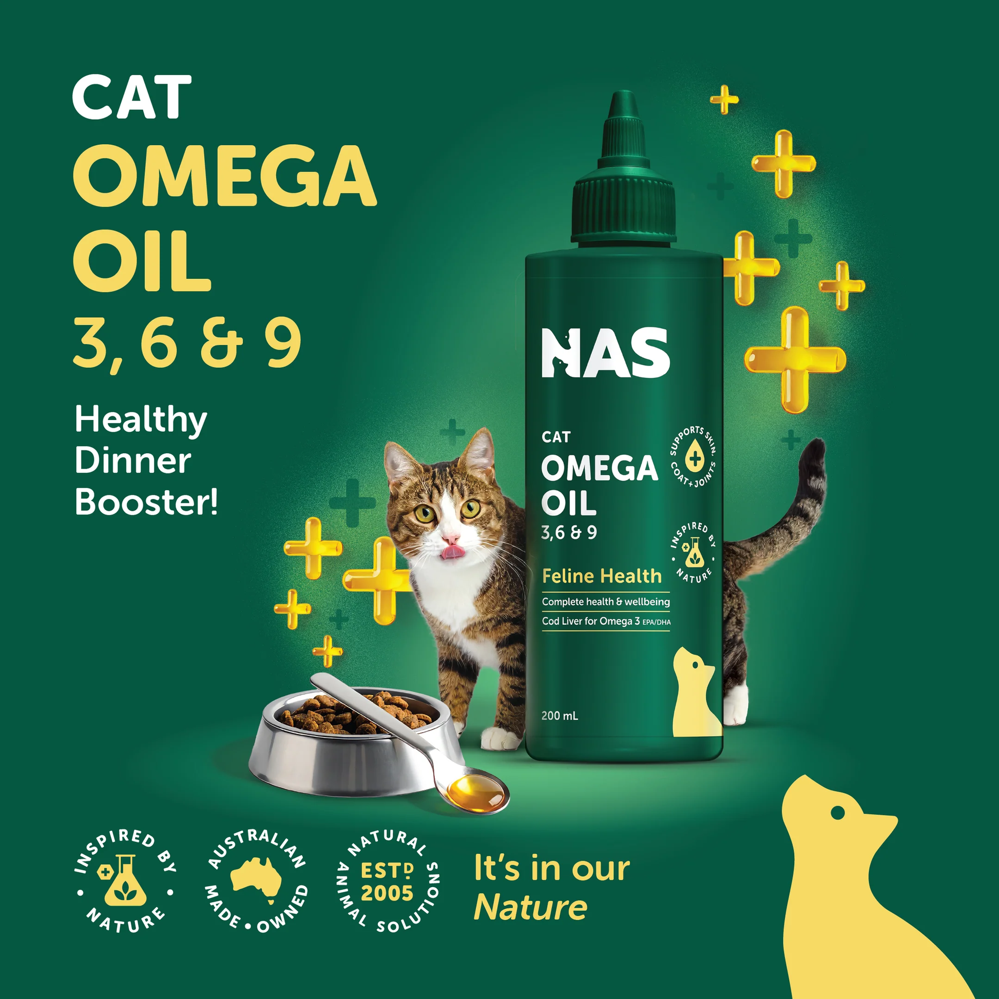 Natural Animal Solutions NAS Omega Oil 3 6 & 9 Feline Health 200ml