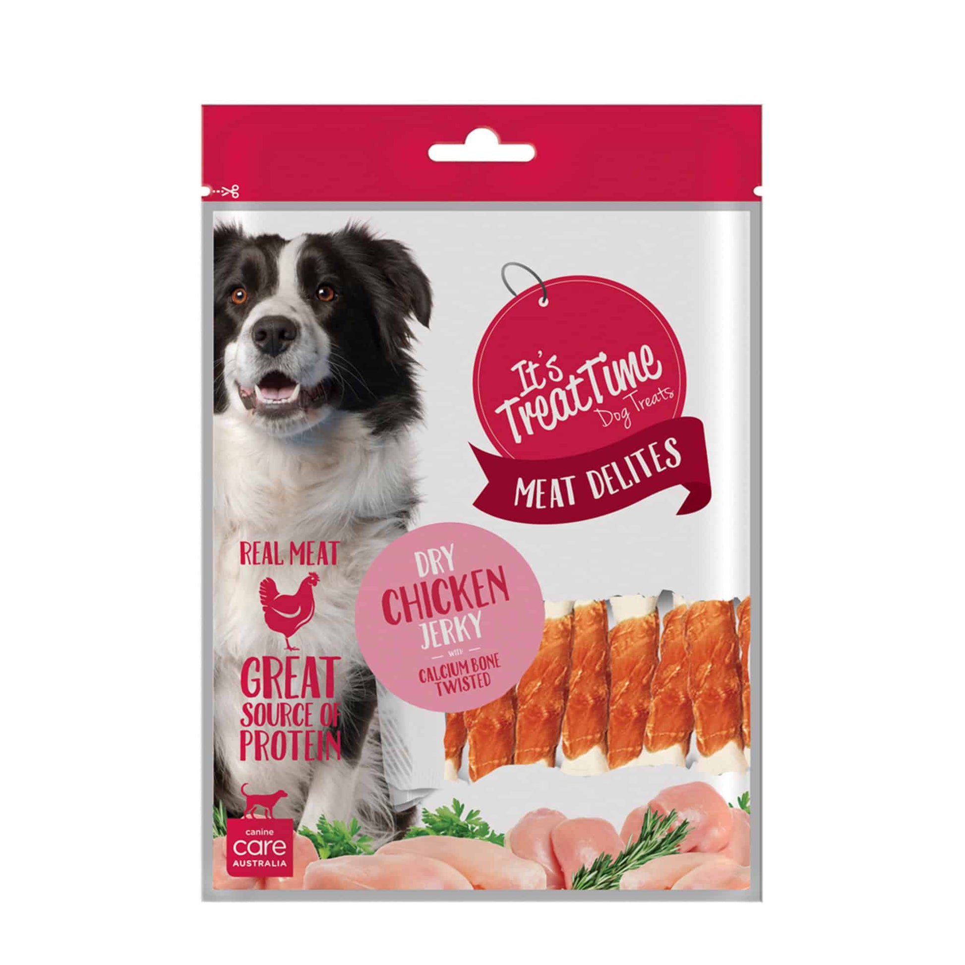 It's Treat Time Dog Chicken Jerky with Calcium Bone