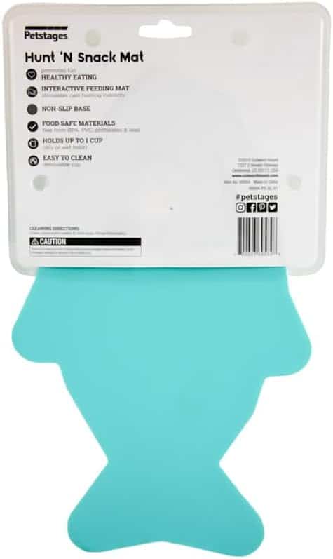 Outward Hound Cat Hunt 'n S0ck Feed Mat Cat Slow Feeder - Blue