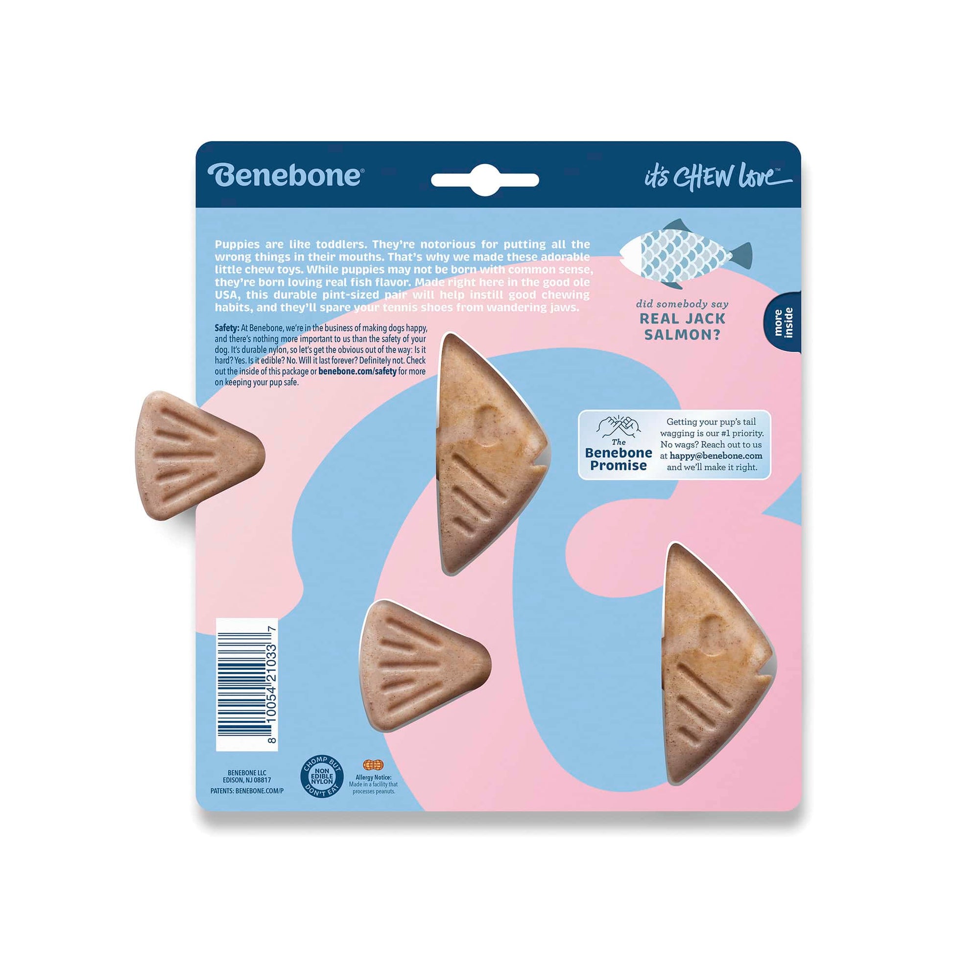 Benebone Puppy 2-Pack Fishbone Dog Chew Toy