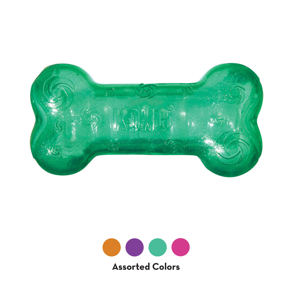 Kong Squeezz Crackle Bone Dog Toys - Assorted Colors