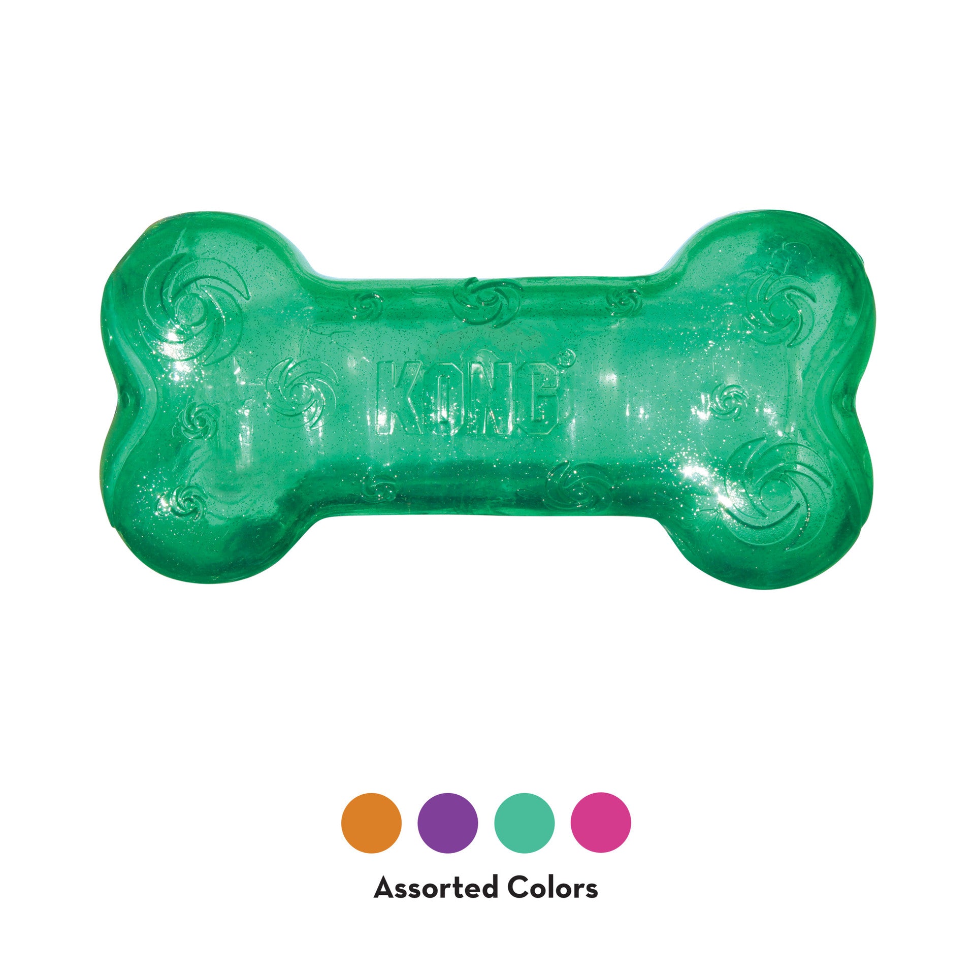 Kong Squeezz Crackle Bone Dog Toys - Assorted Colors