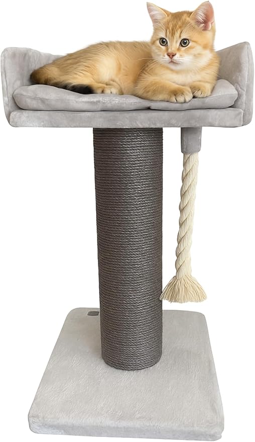 Cattitude Cat Scratch Post Lounger Grey