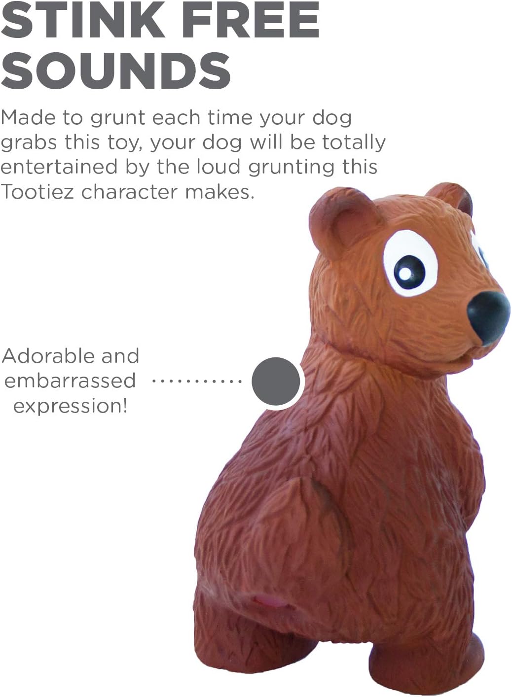 Outward Hound Tootiez Latex Rubber Grunter Bear Dog Toy - Small