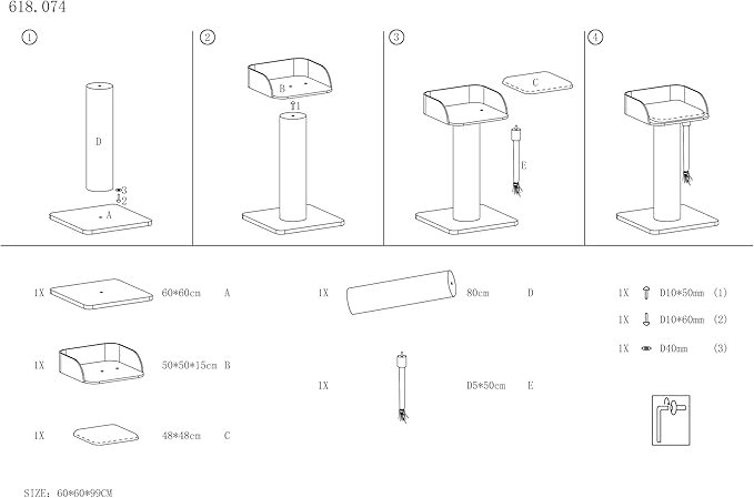 Cattitude Cat Scratch Post Lounger Grey