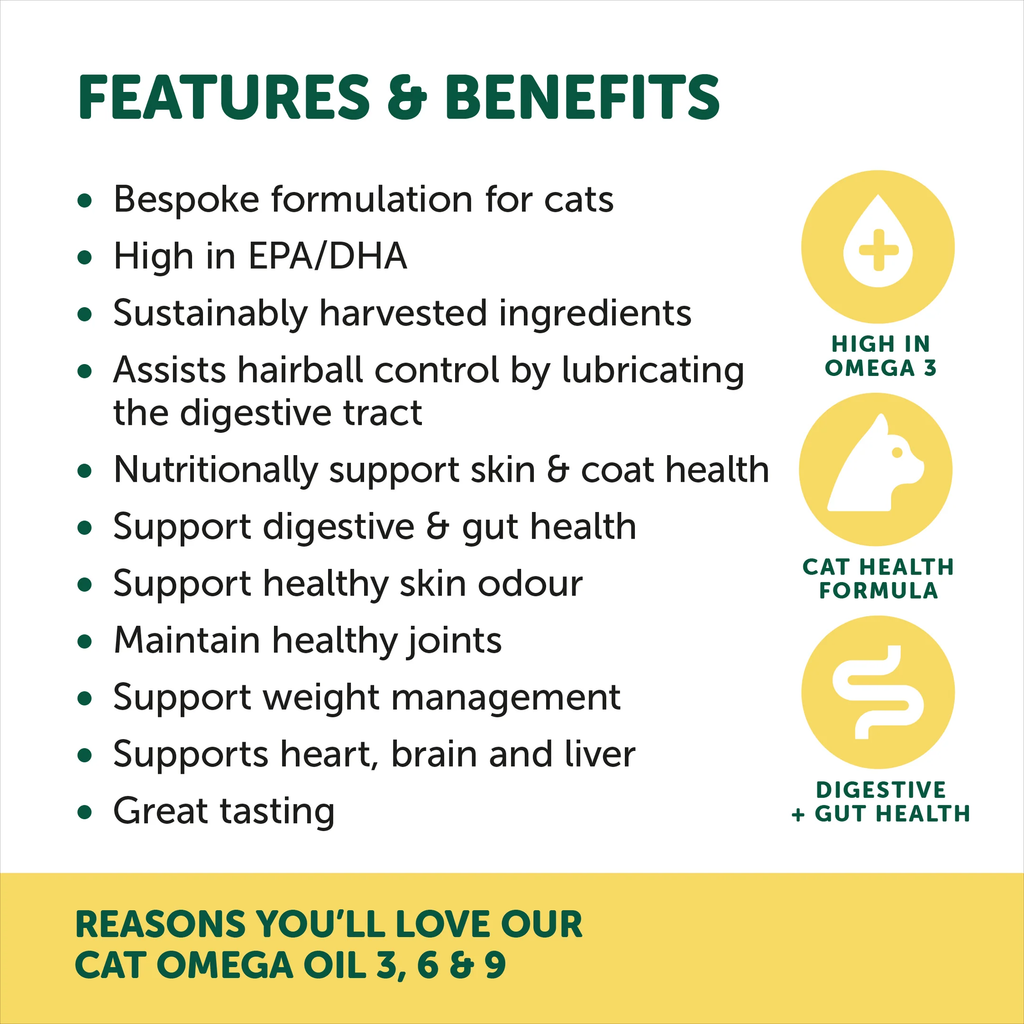Natural Animal Solutions NAS Omega Oil 3 6 & 9 Feline Health 200ml