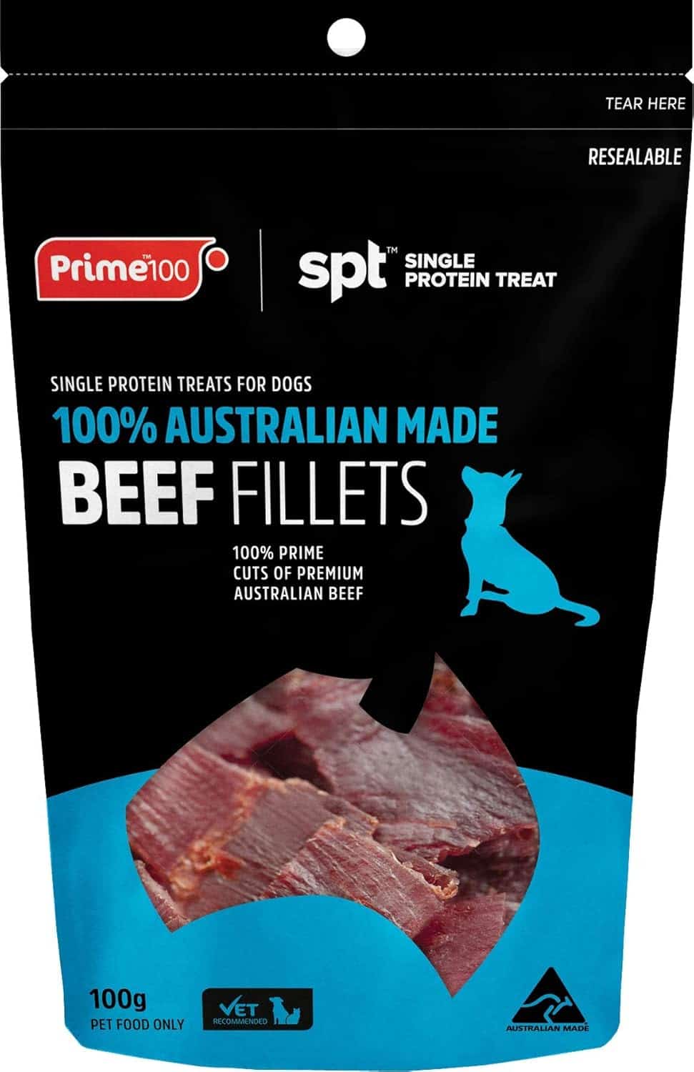 Prime 100 SPT Beef Fillets Dog Treats 100g