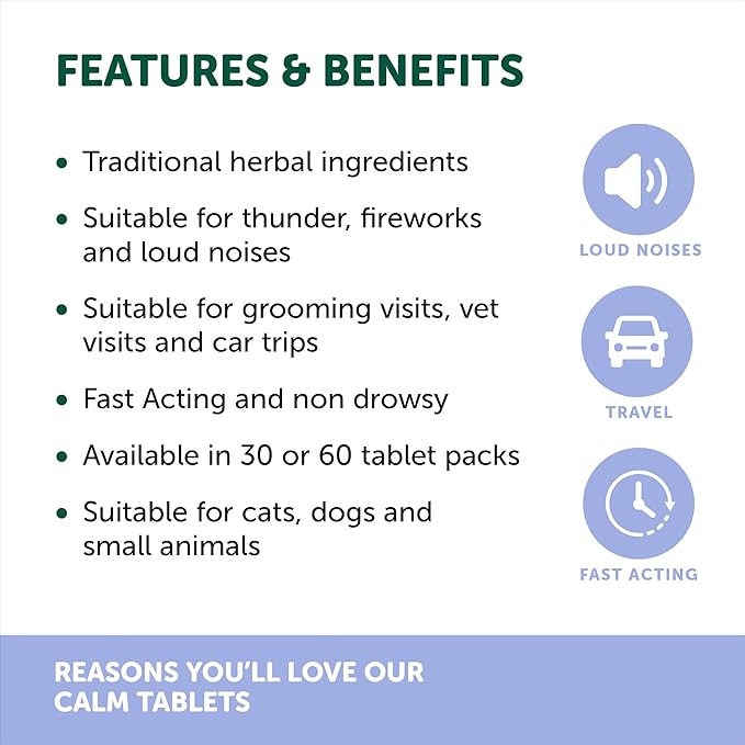 Natural Animal Solutions NAS Calm for Dogs and Cats Tablets