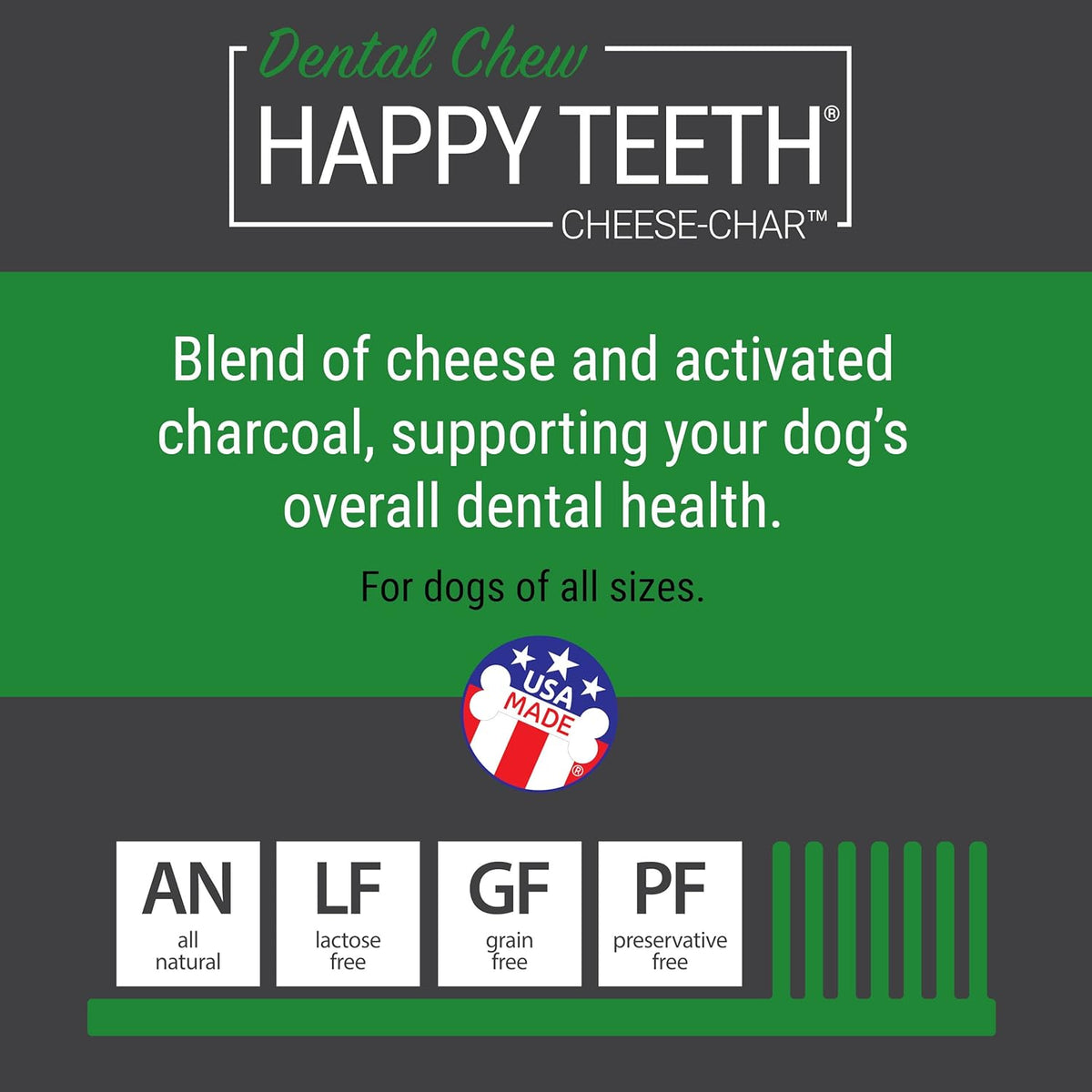 Himalayan Dog Chew Happy Teeth Cheese-char with Activated Charcoal