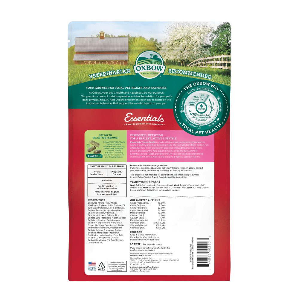 Oxbow Essentials Young Rabbit Food 2.25kg