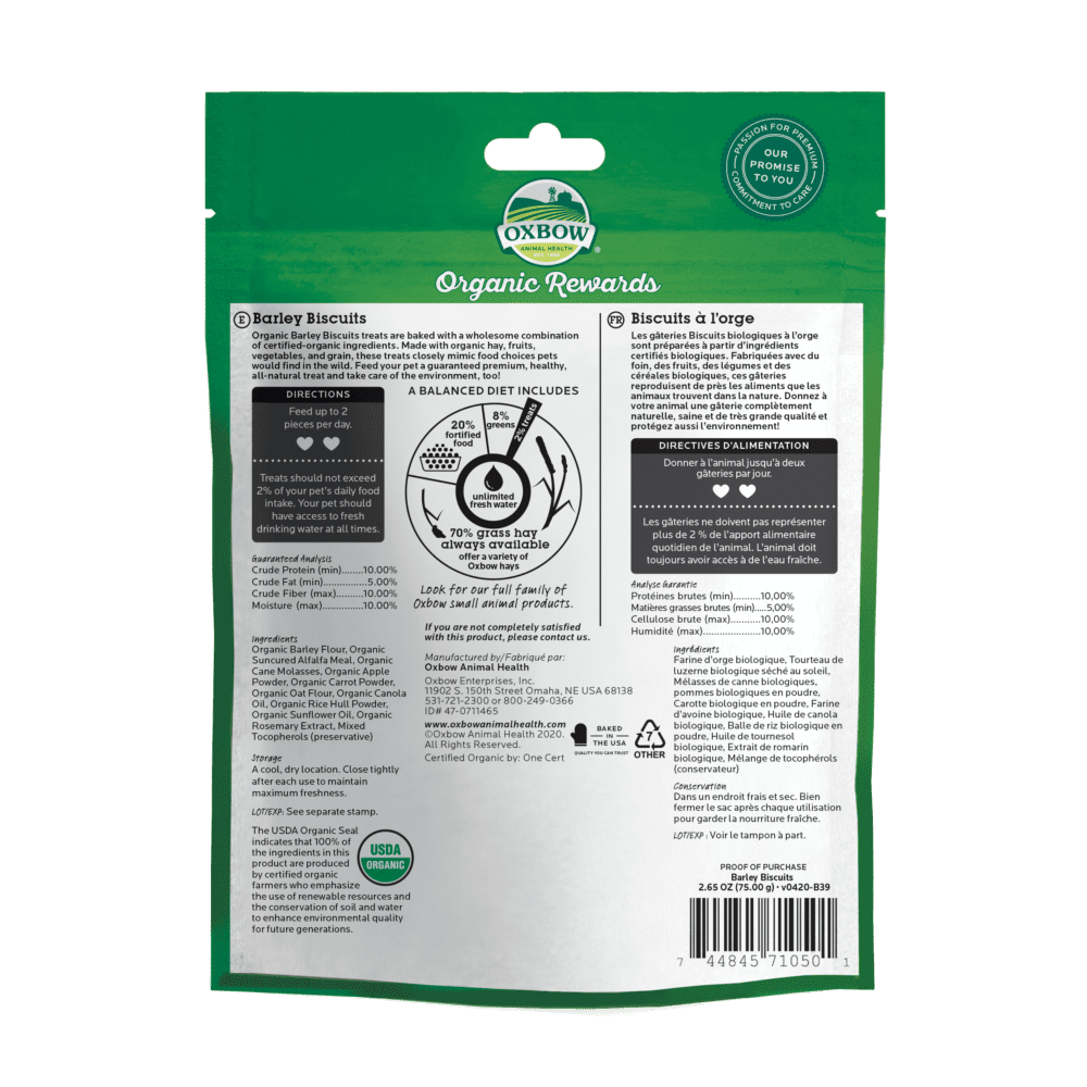 Oxbow Organic Barley Biscuits 75g