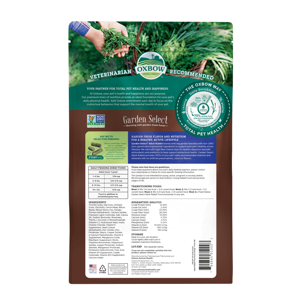 Oxbow Garden Select Adult Rabbit Food 1.81kg
