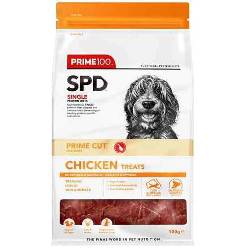 Prime 100 SPD Prime Cut Chicken Dog Treats 100g (Expiry 3 Oct 2026)