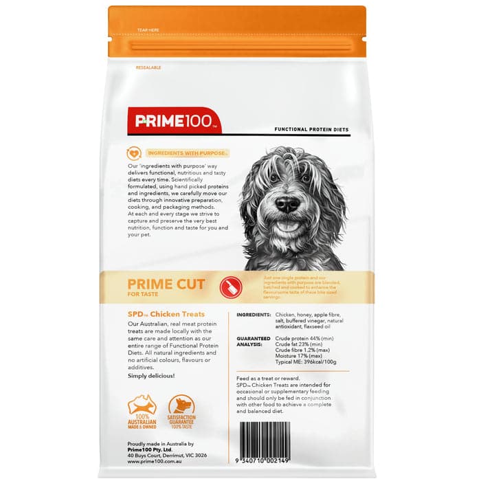 Prime 100 SPD Prime Cut Chicken Dog Treats 100g