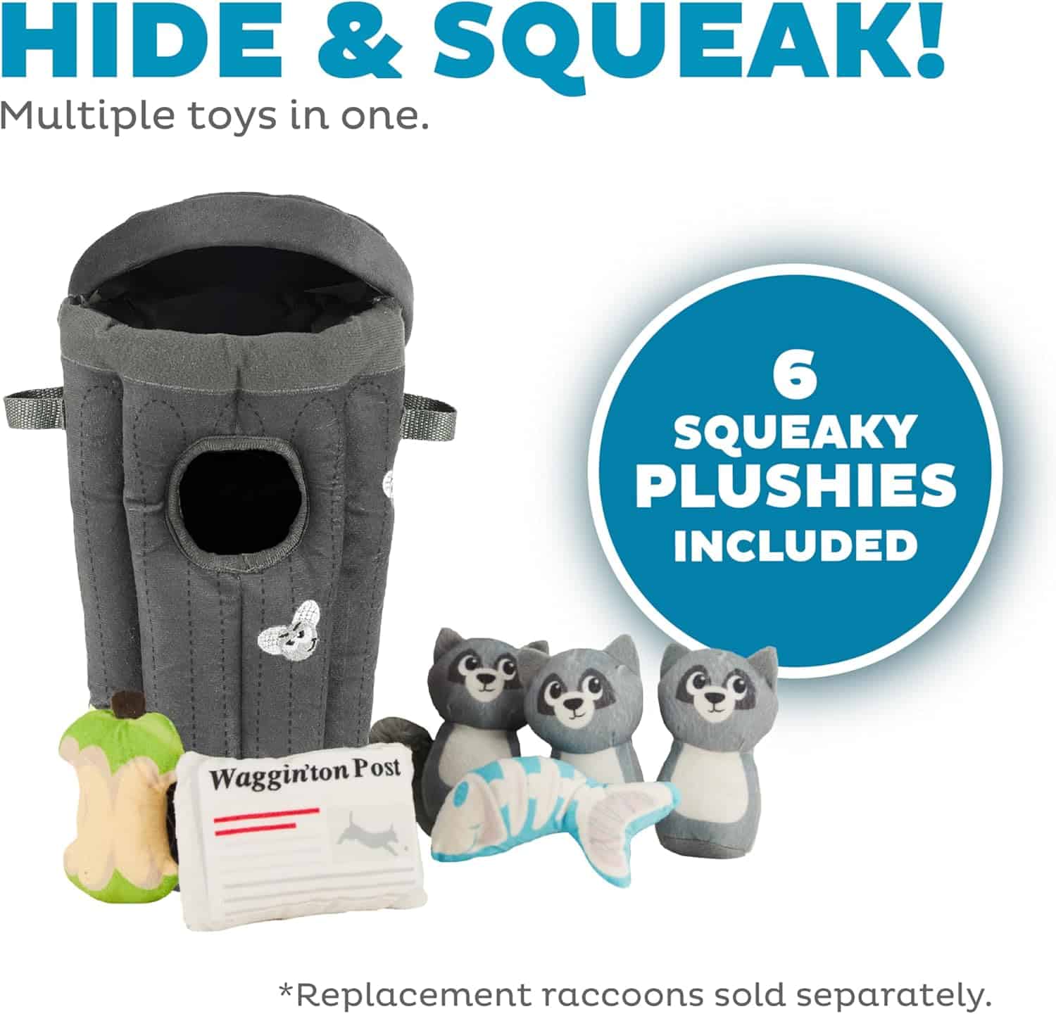 Outward Hound Hide A Raccoon Plush Dog Toy Puzzle