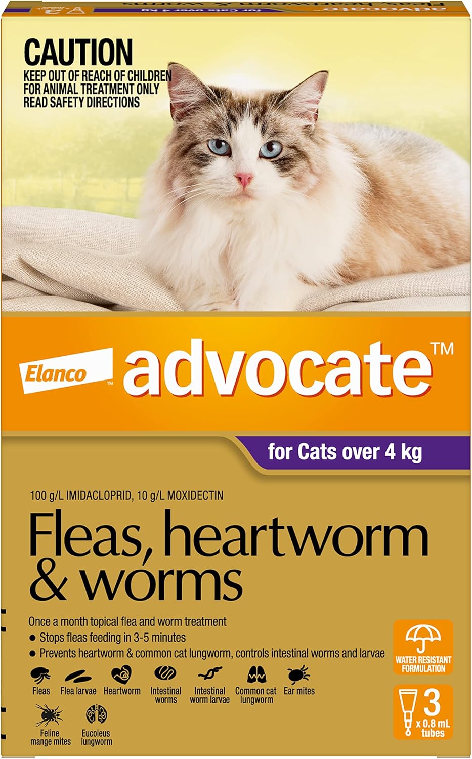 Advocate Cat Large 4kg+ Purple