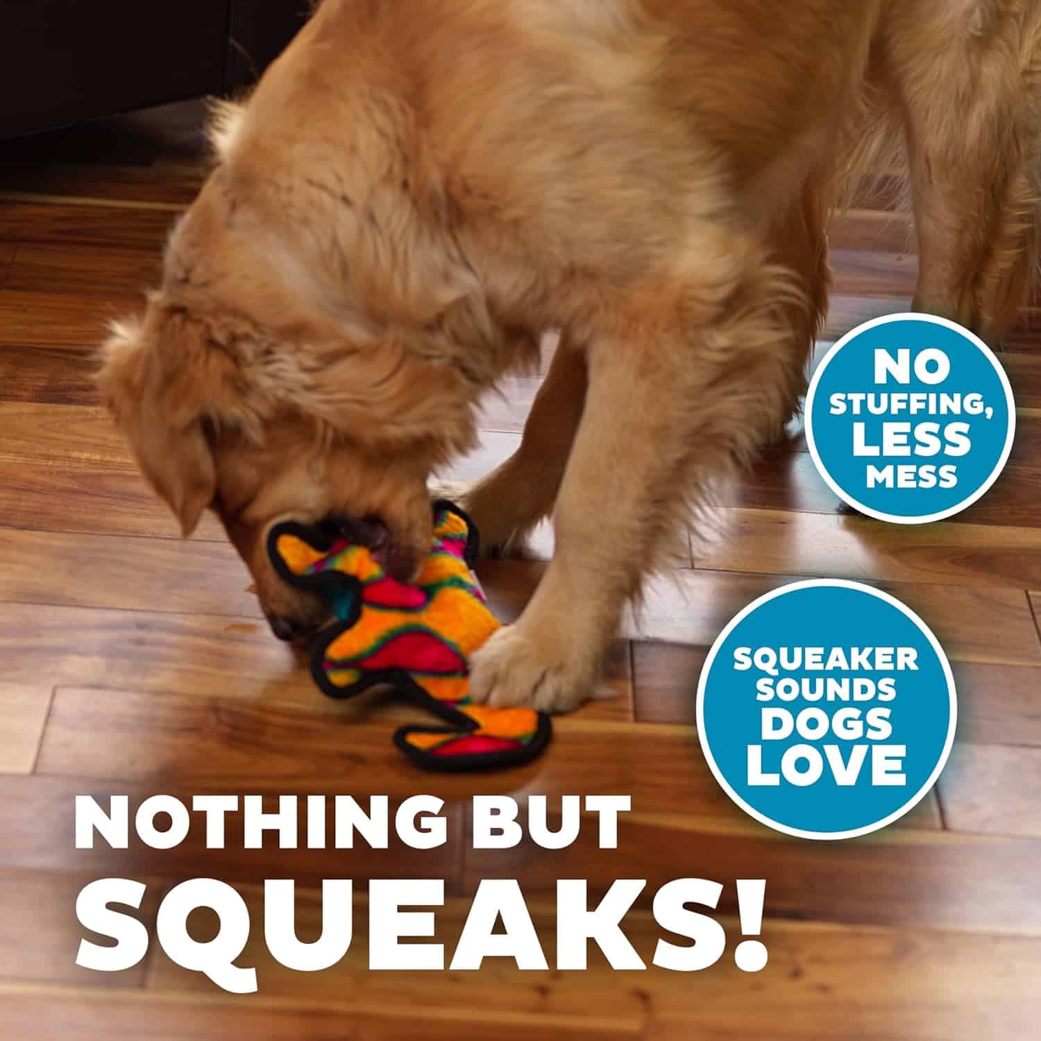 Outward Hound Dog Invincibles Gecko Red/Orange Squeaky Dog Toy
