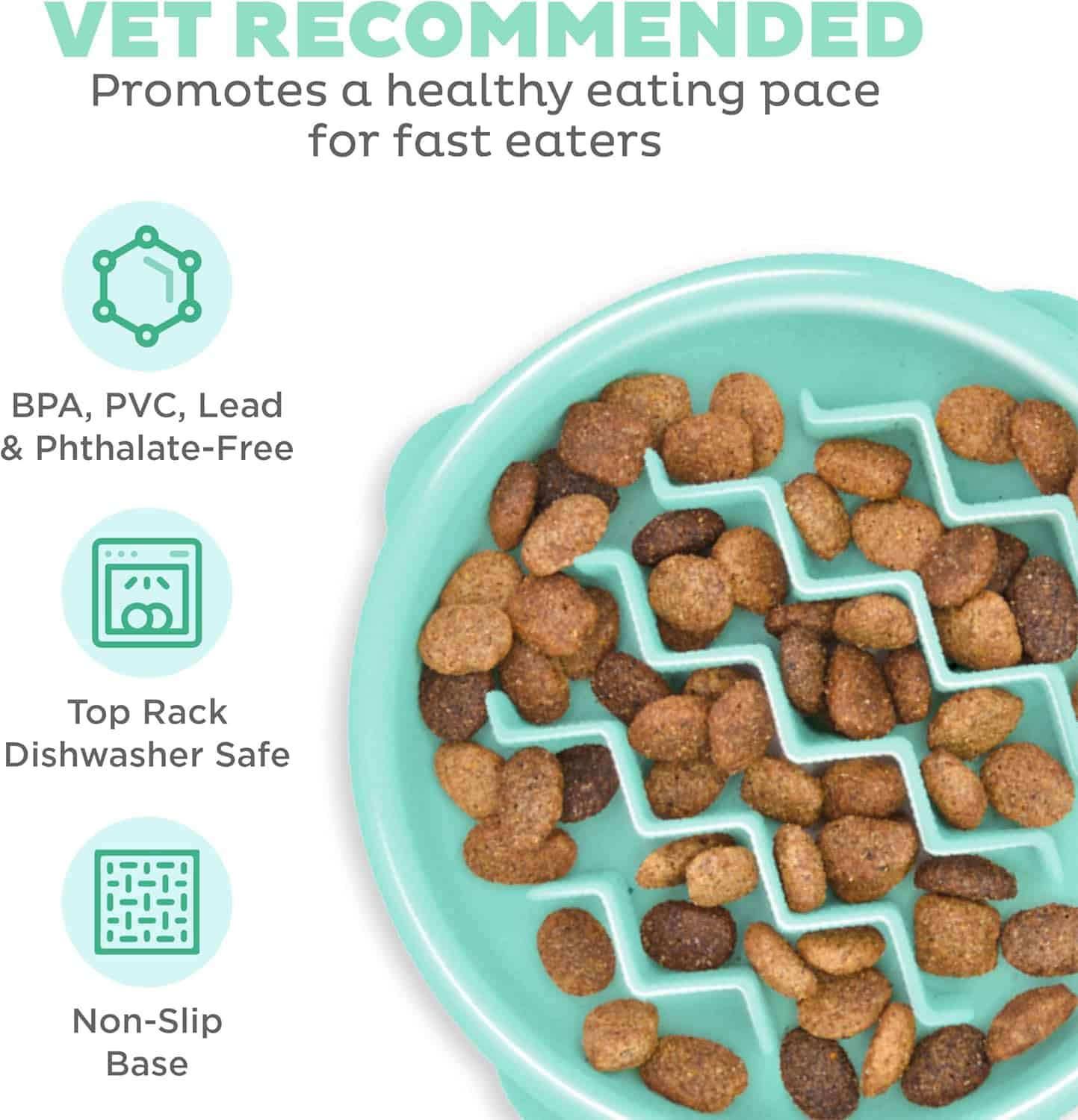 Outward Hound Fun Feeder Wave Slow Feeder Dog Bowl Extra Small - Mint