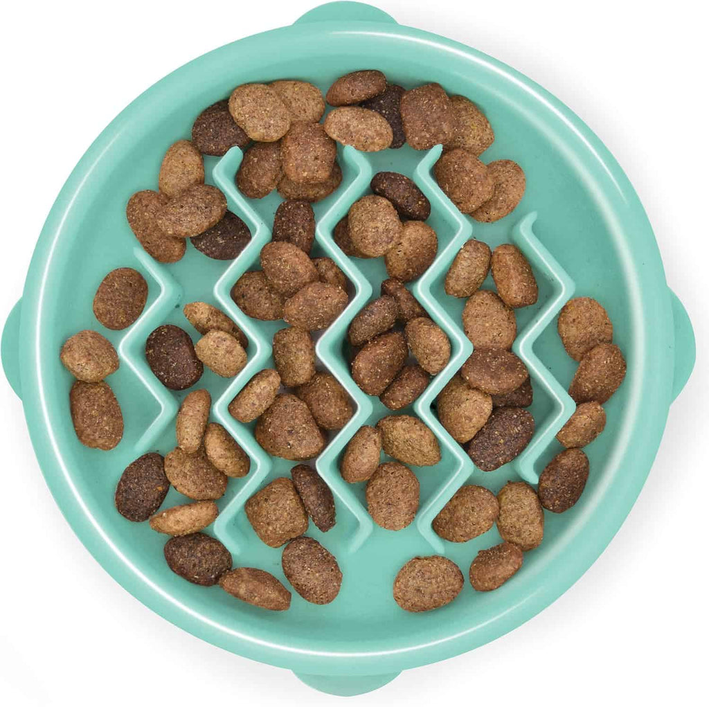 Outward Hound Fun Feeder Wave Slow Feeder Dog Bowl Extra Small - Mint