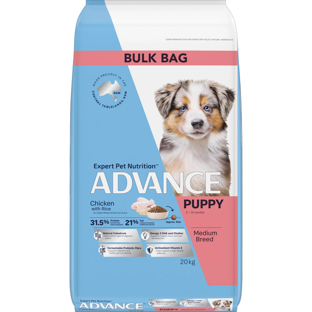 Advance Medium Breed Puppy Food Chicken with Rice 20kg (Clearance)