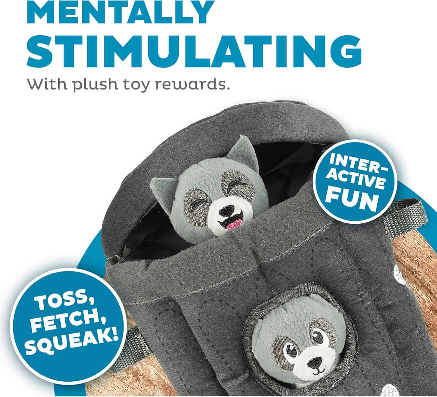 Outward Hound Hide A Raccoon Plush Dog Toy Puzzle