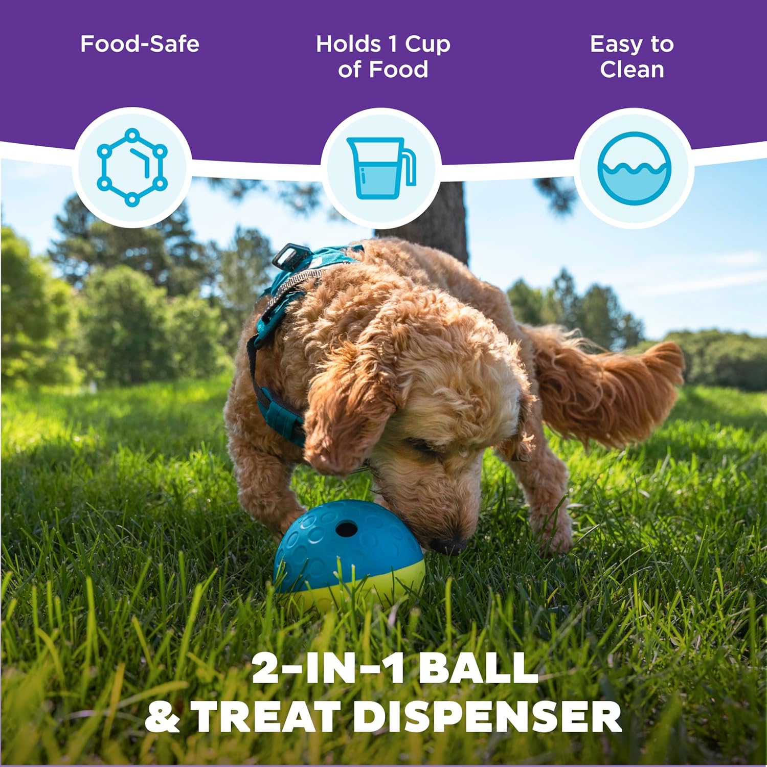 Nina Ottosson Dog Treat Tumble Small Dog Toy - Blue
