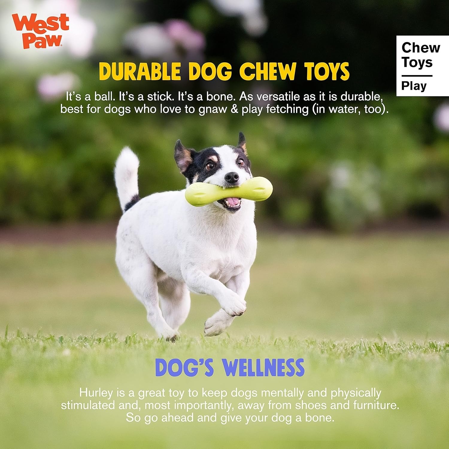 West Paw Hurley Tough Fetch Dog Toy