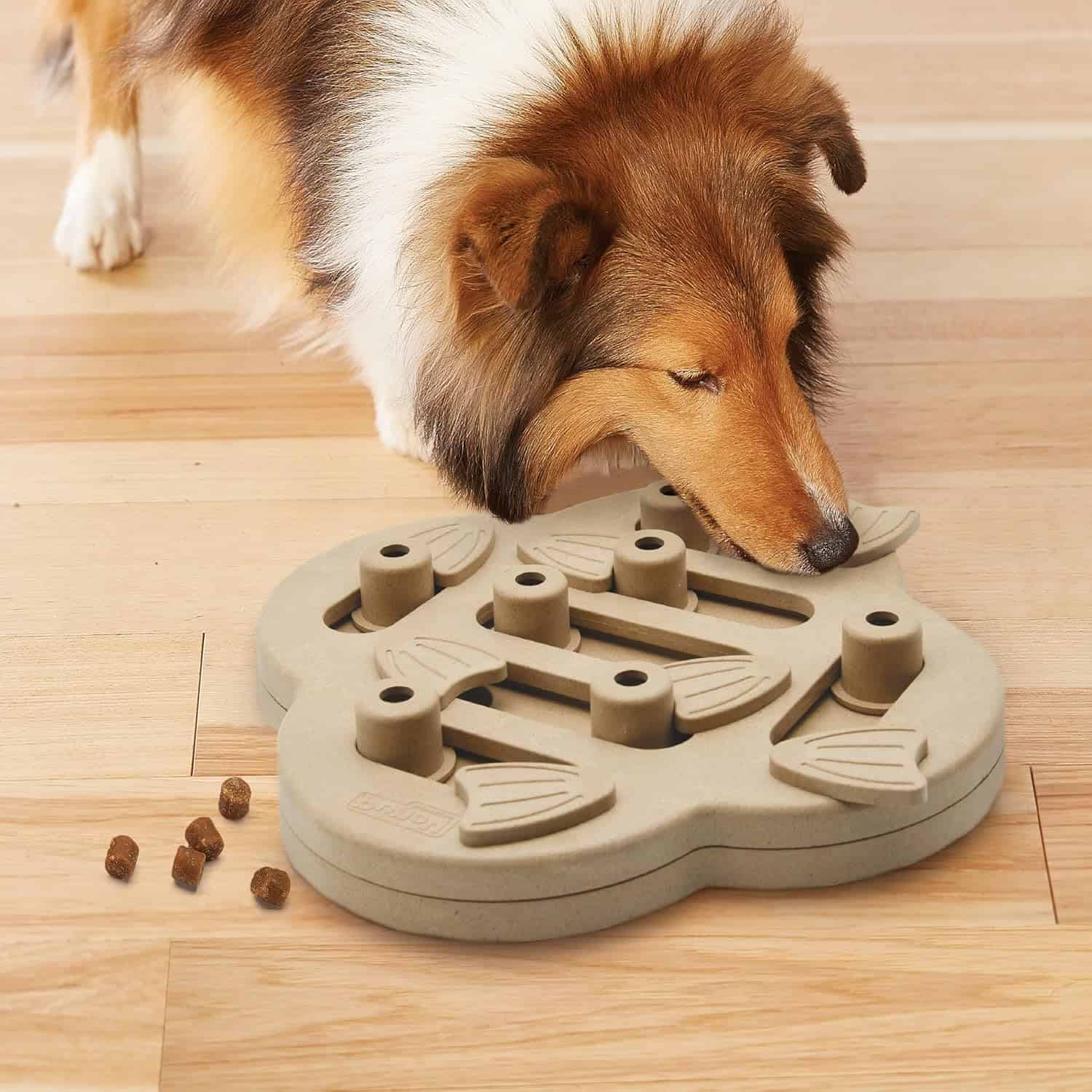 Nina Ottosson Dog Hide N' Slide Interactive Treat Puzzle Dog Toy - Tan