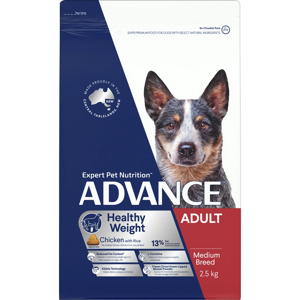 Advance Dog Adult Medium Breed Healthy Weight - Chicken 13Kg