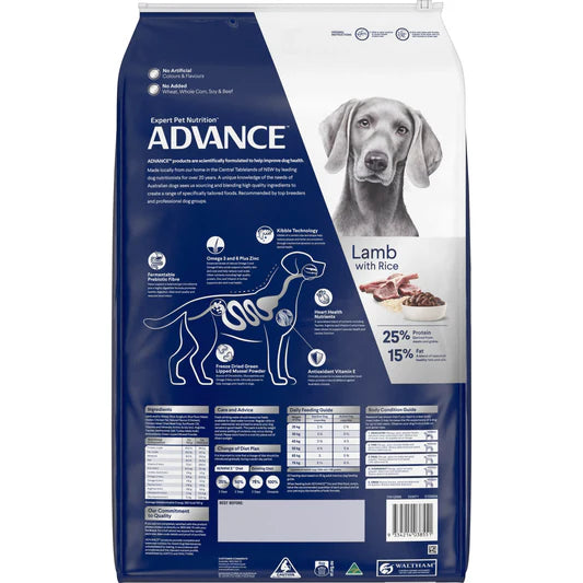 Advance Large Breed Adult Dog Food Lamb with Rice 15Kg