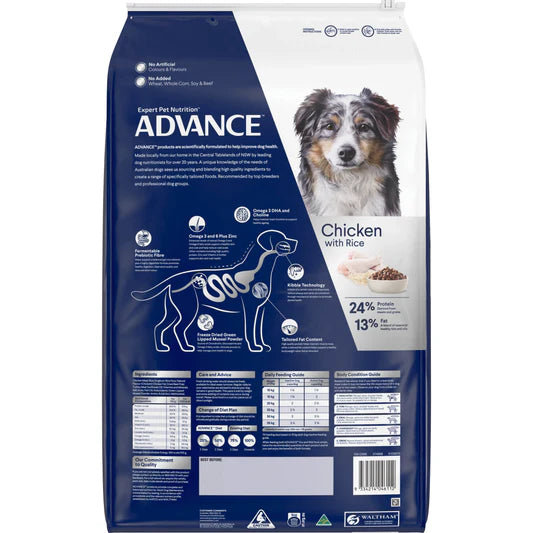 ADVANCE Healthy Ageing Medium Breed Chicken with Rice Dry Dog Food 20Kg (Clearance)