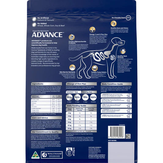Advance All Breed Maltese Cross Adult Dog Food Turkey with Rice