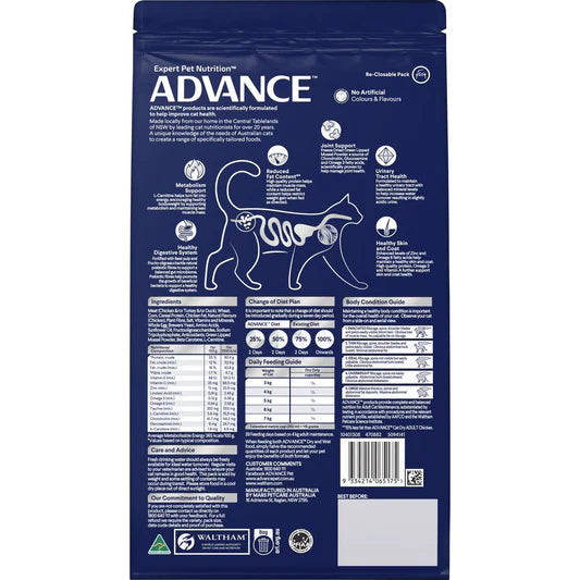 Advance Healthy Weight Light Adult Cat Dry Food 2kg