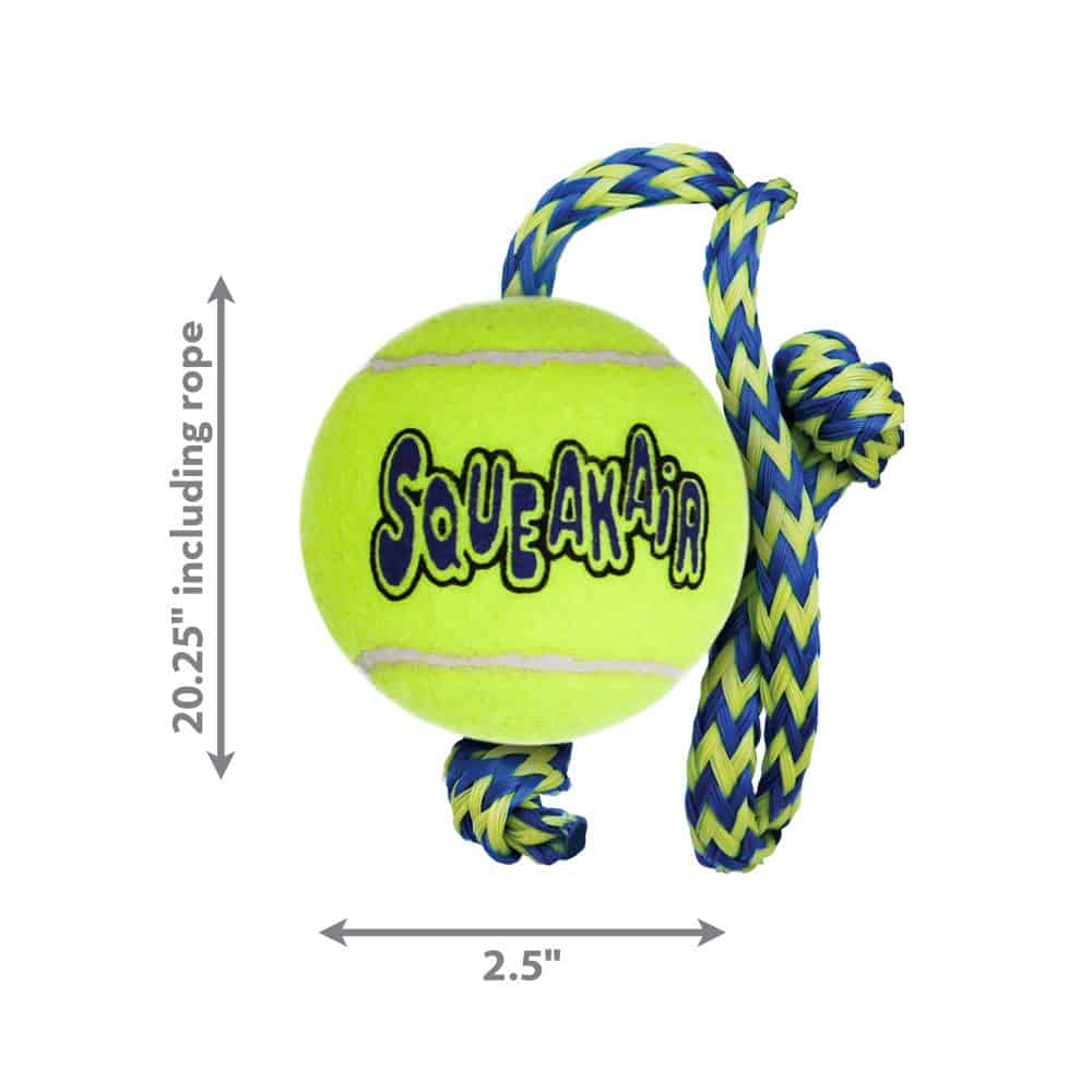KONG Dog SqueakAir Ball W/Rope Medium