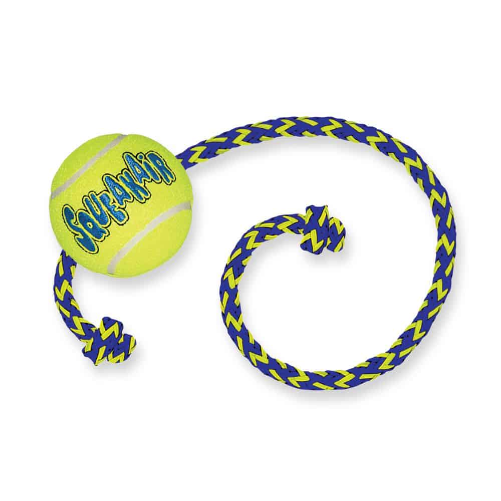 KONG Dog SqueakAir Ball W/Rope Medium