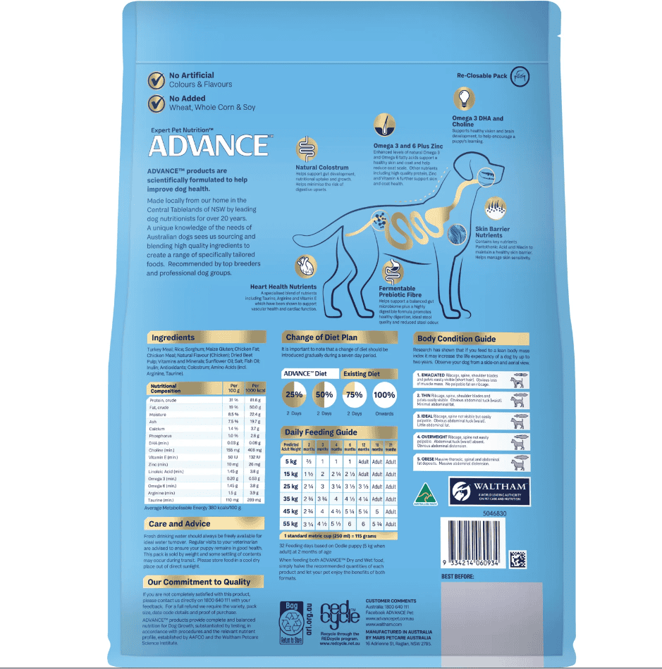 Advance Oodles Puppy Dog Food Turkey with Rice