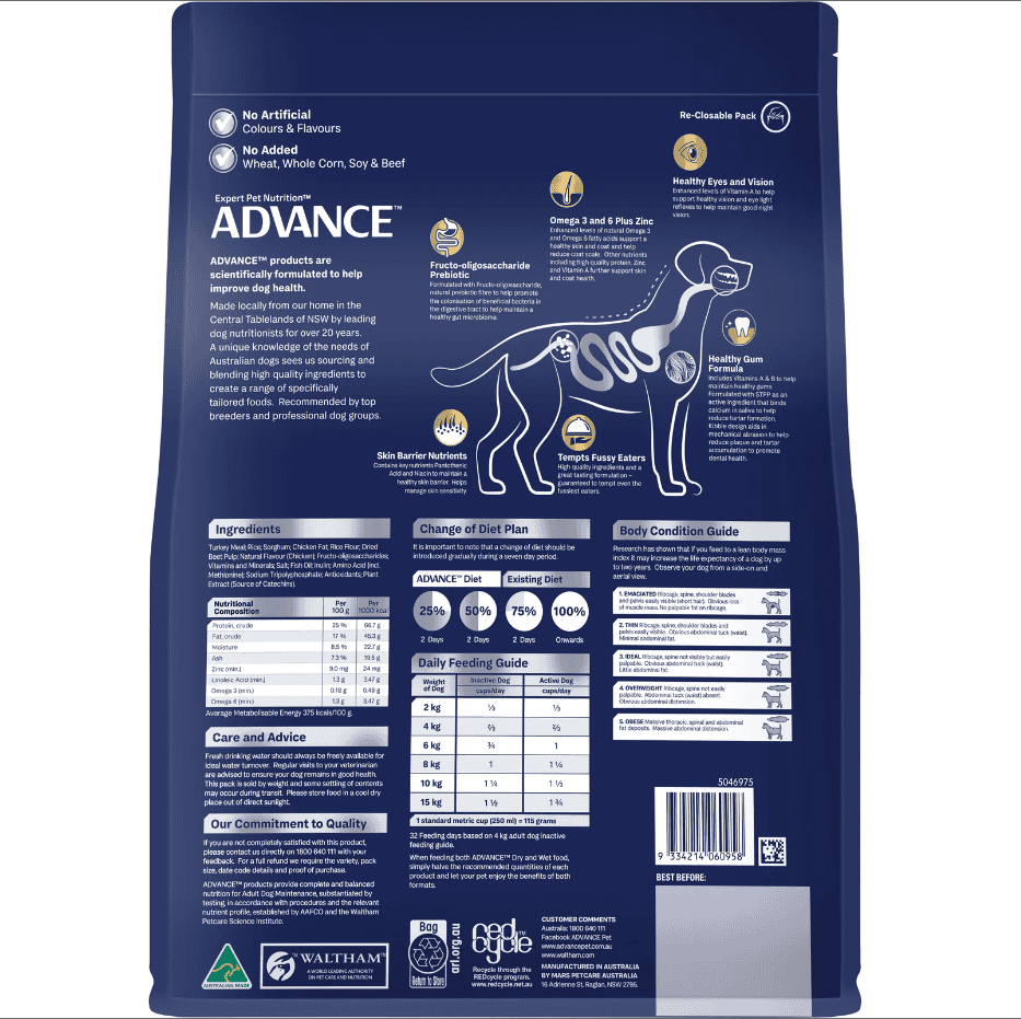 Advance All Breed Maltese Cross Adult Dog Food Turkey with Rice