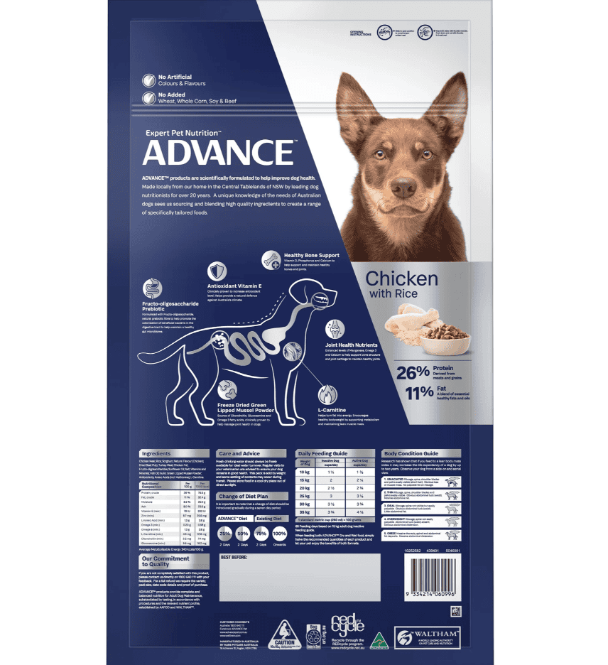 Advance Mobility Medium Breed Adult Dog Food Chicken 13kg