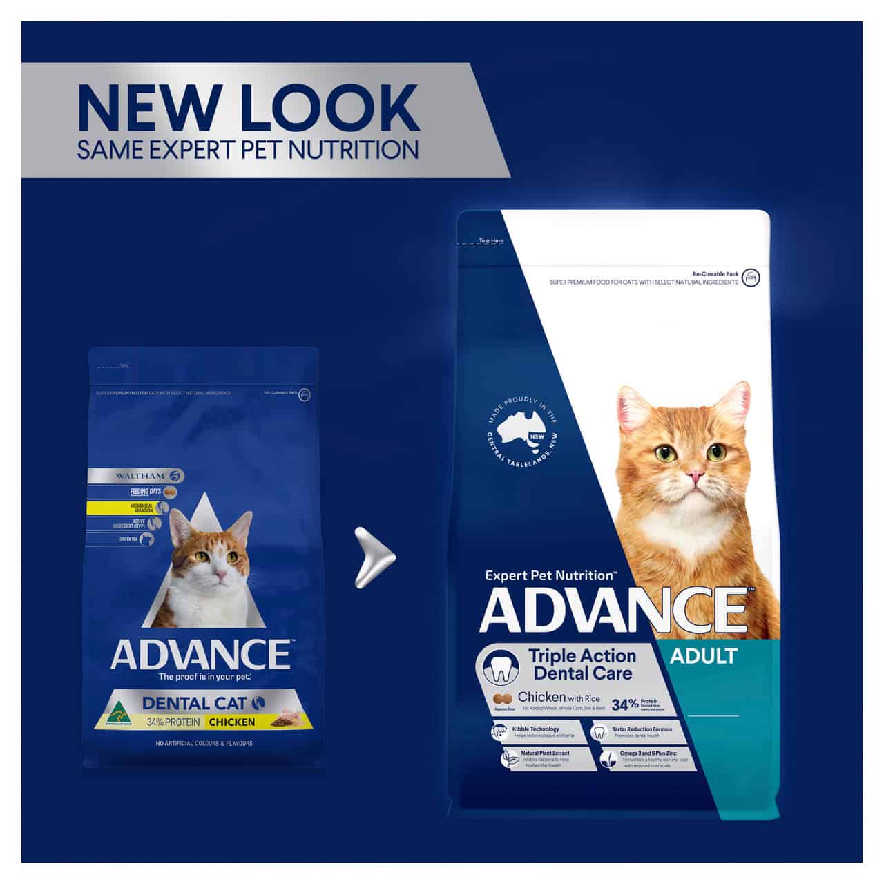 Advance Triple Action Dental Care Adult Cat Chicken with Rice 2kg