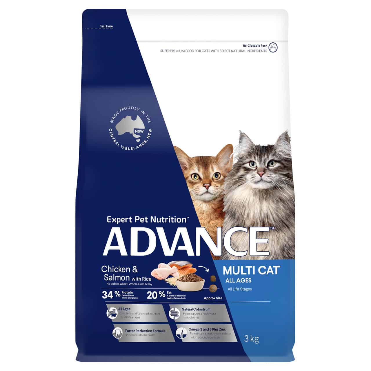 Advance Multi Cat Dry Food Chicken & Salmon