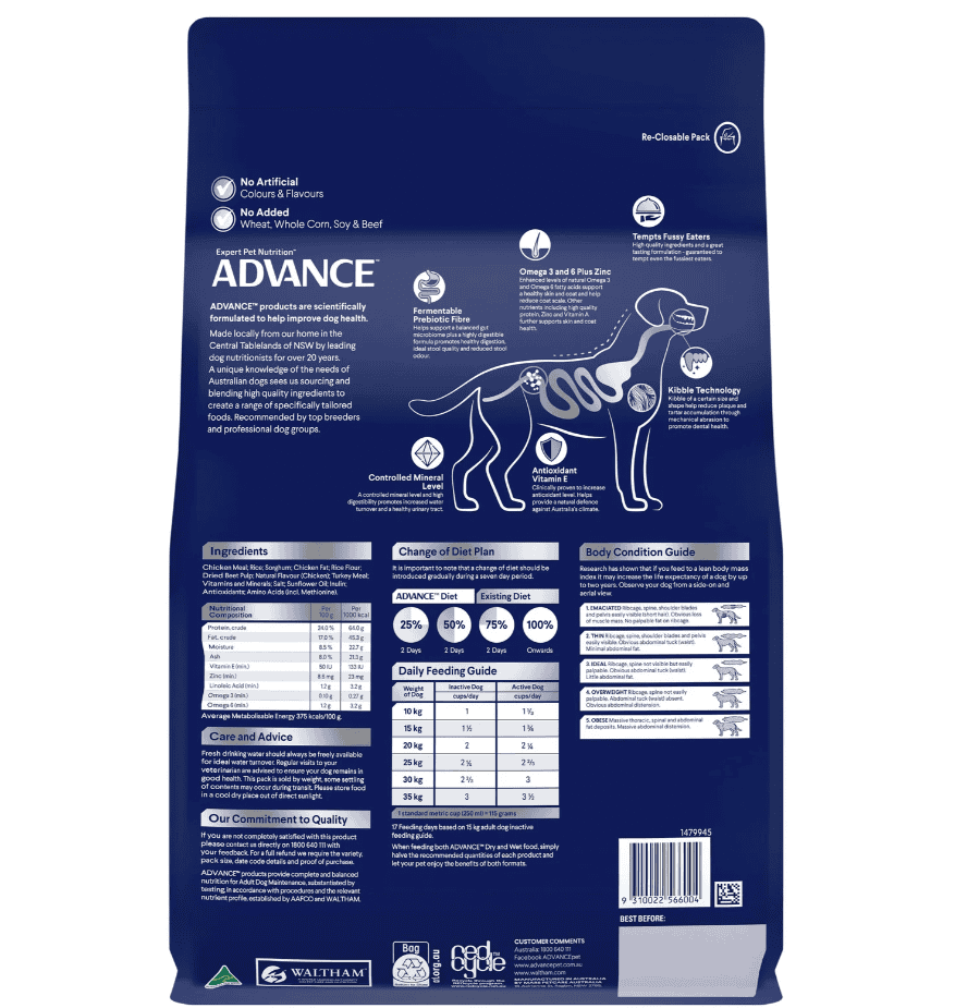 Advance Medium Breed Adult Dog Food Chicken with Rice