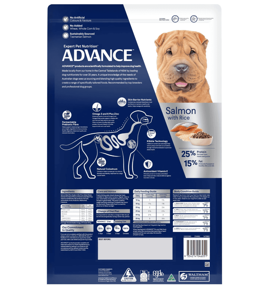 Advance Sensitive Adult Dog All Breed Salmon with Rice 13kg