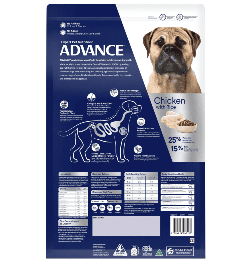 Advance Dental Care Large Breed Adult Dog Food Chicken 13kg