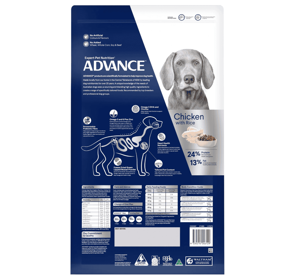 Advance Healthy Ageing Large Breed Dog Chicken with Rice 15kg